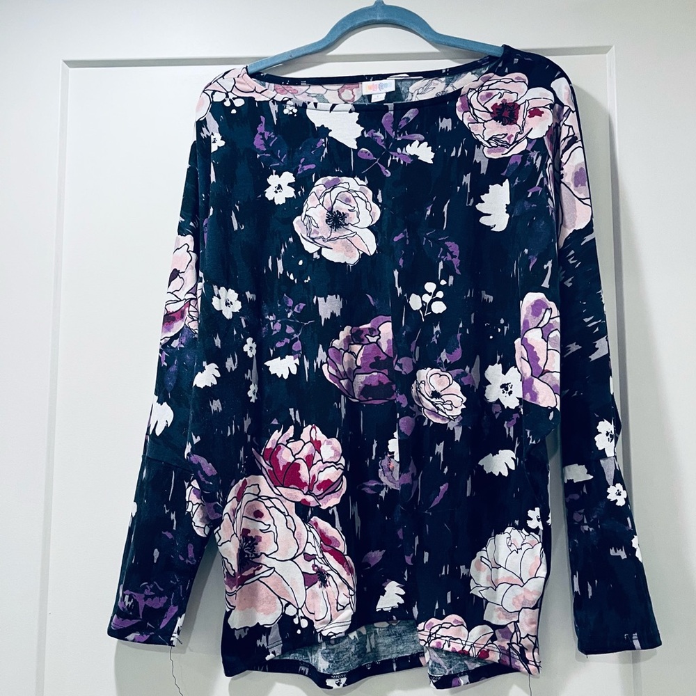 Lularoe Dolman Floral Shirt Blouse Size large